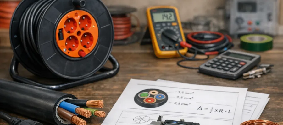 Kabeltrommel Querschnitt und Spannungsabfall richtig berechnen