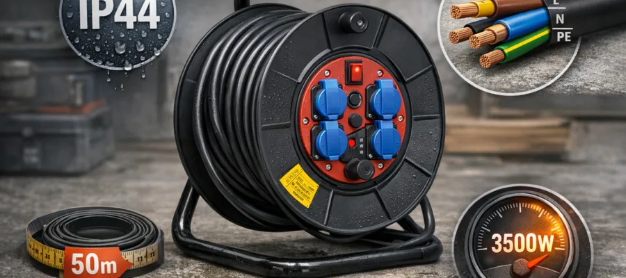 Kabeltrommel Technische Werte verstehen: IP, Querschnitt, Laenge und Leistung